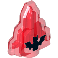 Visuel indicatif Rebrickable de Roche 1 x 2 cristal étagé avec motif imprimé chauve-souris noire (Rock 1 x 2 Crystal Stepped with Black Bat Print)