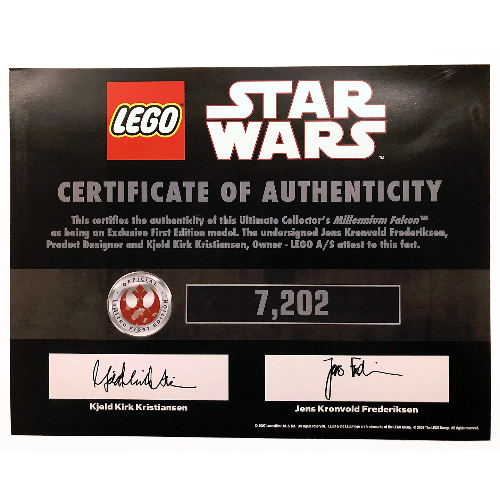 Certificat d'authenticité pour coffret 10179 édition limitée (Certificate of Authenticity for Set 10179 Limited Edition)