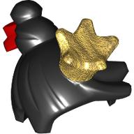 Chignon de cheveux avec couronne d'or, motif imprimé arc rouge (Hair Bun with Gold Crown, Red Bow Print)