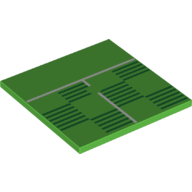 Visuel indicatif Rebrickable de Tuile 6 x 6 avec terrain de football, motif imprimé ligne de côté (Tile 6 x 6 with Soccer Field, Side Line Print)