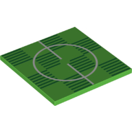 Visuel indicatif Rebrickable de Tuile 6 x 6 avec terrain de football, motif imprimé Centre (Tile 6 x 6 with Soccer Field, Center Print)