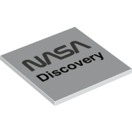 Visuel indicatif Rebrickable de Tuile 6 x 6 avec motif imprimé 'NASA Discovery' (Tile 6 x 6 with 'NASA Discovery' Print)