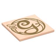 Visuel indicatif Rebrickable de Tuile 6 x 6 avec motif imprimé 'G' élégant or (Tile 6 x 6 with Gold Stylish 'G' Print)