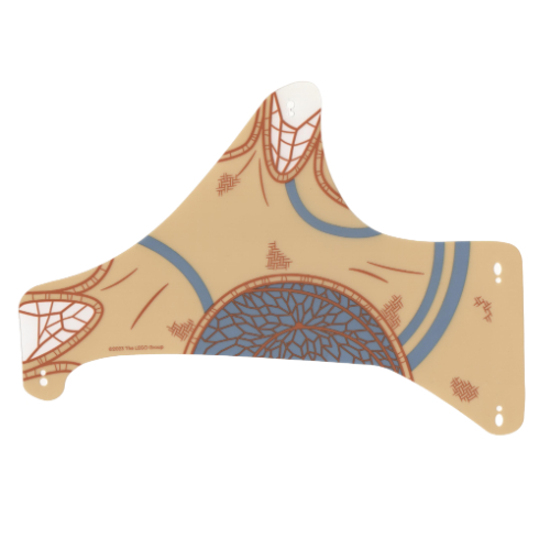 Visuel indicatif Rebrickable de Tente, 4 rayures bleu sable, garniture orange foncé et plis motif imprimé (Tent, 4 Sand Blue Stripes, Dark Orange Trim and Creases Print)