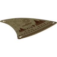 Visuel indicatif Rebrickable de Voile, triangulaire avec paysage brun rougeâtre, montagnes, océan, ciel, motif imprimé soleil (Sail, Triangular with Reddish Brown Landscape, Mountains, Ocean, Sky, Sun Print)