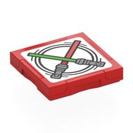 Visuel indicatif Rebrickable de Carreau spécial 2 x 2 avec étiquette intelligente avec motif imprimé sabre laser (Tile Special 2 x 2 with SMART Tag with Lightsabers Print)