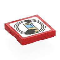 Visuel indicatif Rebrickable de Tuile spécial 2 x 2 avec étiquette intelligente avec motif imprimé station de communication (Tile Special 2 x 2 with SMART Tag with Communication Station Print)