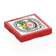 Visuel indicatif Rebrickable de Tuile spéciale 2 x 2 avec étiquette intelligente avec des feuilles vertes et frapper motif imprimé cible (Tile Special 2 x 2 with SMART Tag with Green Leaves and Hit Target Print)