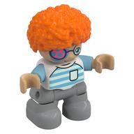 Visuel indicatif Rebrickable de Figurine Duplo Enfant, Orange foncé, Jambes gris clair, Manches Azur foncé (Duplo Figure Child, Afro Dark Orange, Light Bluish Gray Legs, Dark Azure Sleeves)