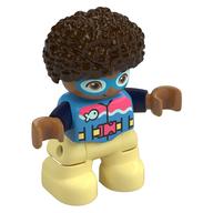 Visuel indicatif Rebrickable de Figurine Duplo enfant, afro brun foncé, jambes jaune clair vif, combinaison et lunettes motif imprimé (Duplo Figure Child, Afro Dark Brown, Bright Light Yellow Legs, Wetsuit and Goggles Print)