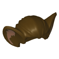 Visuel indicatif Rebrickable de Cheveux, oreilles de chauve-souris avec nougat moyen intra-auriculaire imprimé (Hair, Bat Ears with Medium Nougat Inner Ear Print)