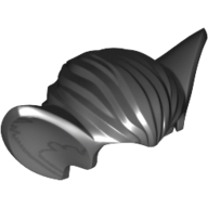 Cheveux, oreilles de chauve-souris avec motif imprimé oreille intérieure gris foncé (Hair, Bat Ears with Dark Bluish Gray Inner Ear Print)