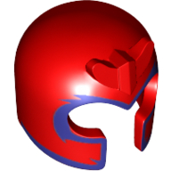 Casque avec griffes avant et grand motif imprimé violet foncé (Magneto) (Helmet with Front Prongs and Wide Dark Purple Print (Magneto))