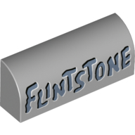 Visuel indicatif Rebrickable de Brique courbée 1 x 4 x 1 1/3 Non tenons avec motif imprimé 'FLINTSTONE' (Brick Curved 1 x 4 x 1 1/3 No Studs with 'FLINTSTONE' Print)