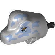 Visuel indicatif Rebrickable de Partie du corps animal, dinosaure, tête de brachiosaure avec marquages bleu sable, motif imprimé Yeux jaunes (Animal Body Part, Dinosaur, Brachiosaurus Head with Sand Blue Markings, Yellow Eyes Print)