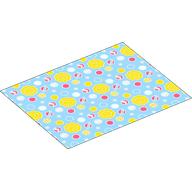 Visuel indicatif Rebrickable de Couverture Duplo 8 x 10 avec décorations bleues roses / moyennes, motif imprimé fleurs jaunes (Duplo Blanket 8 x 10 with Pink / Medium Blue Decorations, Yellow Flowers Print)