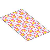 Visuel indicatif Rebrickable de Couverture Duplo 50 x 90 avec motif imprimé de décorations rose / bleu moyen / jaune (Duplo Blanket 50 x 90 with Pink / Medium Blue / Yellow Decorations Print)