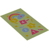 Visuel indicatif Rebrickable de Couverture Duplo 50 x 90 avec tableau des nombres, arc-en-ciel, étoiles, cercles, Triangles motif imprimé (Duplo Blanket 50 x 90 with Number Chart, Rainbow, Stars, Circles, Triangles Print)