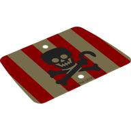 Visuel indicatif Rebrickable de Voile trapézoïdale à rayures rouges, crâne noir et os/crochet motif imprimé (Sail Trapezoid with Red Stripes, Black Skull and Bones/Hook Print)