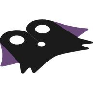 Col cape, pointu avec 2 points violet foncé et 4 points noirs (maléfiques), arrondi au niveau du cou [haut avec 2 trous] (Neckwear Cape Collar, Pointed with 2 Dark Purple and 4 Black Points (Maleficent), Rounded at Neck [Top with 2 Holes])