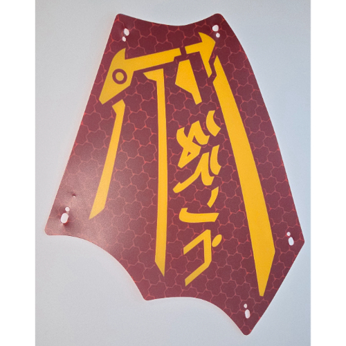 Visuel indicatif Rebrickable de Voile, à droite, festonné avec des symboles orange vif motif imprimé (Sail, Right, Scalloped with Bright Light Orange Symbols Print)