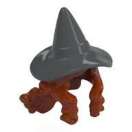 Cheveux et chapeau, motif de chapeau de sorcières gris bleu foncé (Hair and Hat, Dark Bluish Grey Witches Hat Pattern)