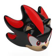 Tête de minifigurine spéciale, Shadow avec visage beige chaud, sourire bouche ouverte, yeux blancs, stries rouges dans le motif imprimé cheveux / épines (Minifig Head Special, Shadow with Warm Tan Face, Open Mouth Smile, White Eyes, Red Streaks in Hair/Spines Print)