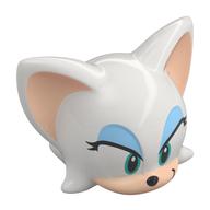 Tête de minifigurine Spécial, Rouge la chauve-souris avec fard à paupières bleu clair brillant, oreilles nougat clair, motif imprimé nez (Minifig Head Special, Rouge the Bat with Bright Light Blue Eyeshadow, Light Nougat Ears, Nose Print)