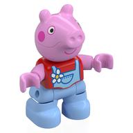 Visuel indicatif Rebrickable de Duplo figurine Enfant, Cochon avec joues rose foncé, fleur, bleu clair brillant Motif imprimé global (Peppa Pig) (Duplo Figure Child, Pig with Dark Pink Cheeks, Flower, Bright Light Blue Overall Print (Peppa Pig))