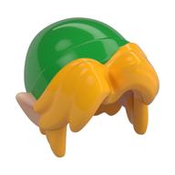 Cheveux et chapeau, long, disquette avec des oreilles de nougat clair, motif de cheveux orange clair (Hair and Hat, Long, Floppy with Light Nougat Ears, Bright Light Orange Hair Pattern)