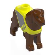 Visuel indicatif Rebrickable de Animal, Chien, Debout avec gilet jaune, Motif imprimé argent (Animal, Dog, Standing with Yellow Vest, Silver Print)