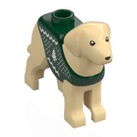 Visuel indicatif Rebrickable de Animal, Chien, Debout avec un gilet vert foncé, Arbre de Noël blanc imprimé (Animal, Dog, Standing with Dark Green Vest, White Christmas Tree Print)