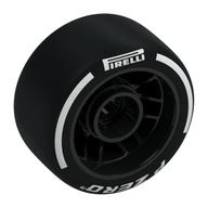 Visuel indicatif Rebrickable de Jante de roue 24 x 13,4 avec pneu Slick noir avec motif imprimé blanc 'PIRELLI' (Wheel Rim 24 x 13.4 with Black Slick Tyre with White 'PIRELLI' Print)