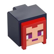 Tête de minifigurine Spécial, Cube avec nougat clair surélevé, motif imprimé cheveux rouges (Minifig Head Special, Cube with Raised Light Nougat Face, Red Hair Print)