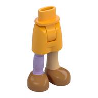 Visuel indicatif Rebrickable de Bassin mini-poupée et court avec jambe droite prothétique lavande, jambe droite beige chaud, nougat chaussures imprimé (Minidoll Hips and Shorts with Lavender Prosthetic Right Leg, Warm Tan Right Leg, Nougat Shoes Print)