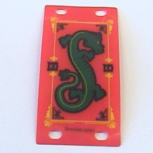 Visuel indicatif Rebrickable de Drapeau 4 x 8 avec motif imprimé Dragon Oriental Vert (Flag 4 x 8 with Green Oriental Dragon Print)