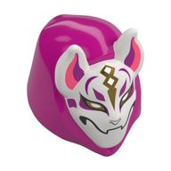 Masque, loup avec capuche magenta, or, magenta, corail Marquages motif imprimé (Mask, Wolf with Magenta Hood, Gold, Magenta, Coral Markings Print)