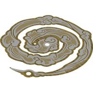 Visuel indicatif Rebrickable de Nuage, tourbillon, or Faits saillants motif imprimé (Cloud, Swirl, Gold Highlights Print)