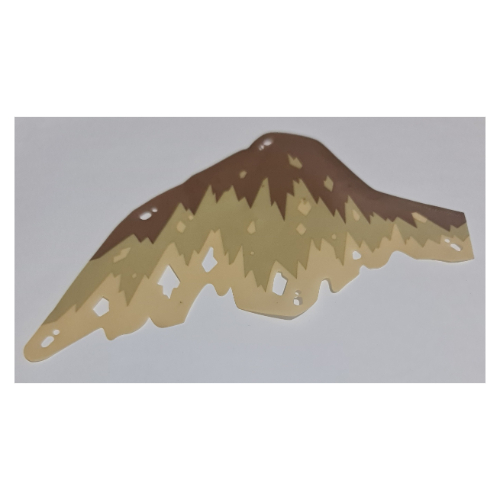 Visuel indicatif Rebrickable de Ailes, à gauche, dragon, brun rougeâtre, beige foncé et écailles de beige (Wing, Left, Dragon, Reddish Brown, Dark Tan, and Tan Scales Print)