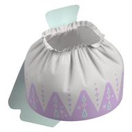 Visuel indicatif Rebrickable de Jupe Duplo avec motif imprimé de triangles de lavande, cape vert d’eau légère (Duplo Skirt with Lavender Triangles Print, Light Aqua Cape)