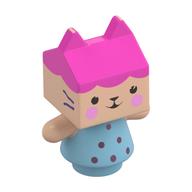 Visuel indicatif Rebrickable de Figurine, Chaton avec tête carrée de nougat clair, cheveux rose foncé / toit motif imprimé (Figure, Kitten with Light Nougat Square Head, Dark Pink Hair/Roof Print)