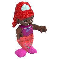 Visuel indicatif Rebrickable de Figurine Duplo avec des cheveux haut rouge, coquille vert d’eau légère, les jambes de sirène corail (Ariel) (Duplo Figure with Hair High Red, Light Aqua Shell, Coral Mermaid Legs (Ariel))