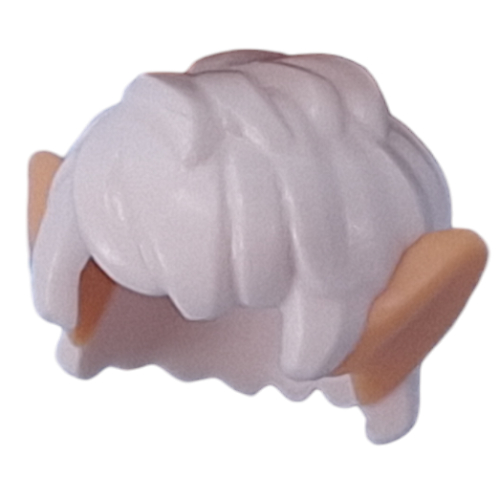 Cheveux courts bouclés avec motif d'oreilles d'elfe beige chaud (Hair Short Curly with Warm Tan Elf Ears Pattern)