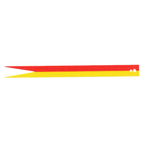Visuel indicatif Rebrickable de Bannière, longue 19 x 2 avec motif imprimé jaune et rouge (Banner, Long 19 x 2 with Yellow and Red Print)