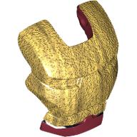 Tête accessoire visière charnière supérieure avec bouclier de visage en or et les yeux blancs motif imprimé (Iron Man) (Headwear Accessory Visor Top Hinge with Gold Face Shield and White Eyes Print (Iron Man))