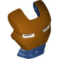Tête accessoire visière charnière supérieure avec bouclier de visage en or et yeux blancs, sans motif imprimé contour (legion de fer) (Headwear Accessory Visor Top Hinge with Gold Face Shield and White Eyes, without Outline Print (Iron Legion))