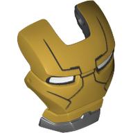 Visière accessoire charnière supérieure avec bouclier facial jaune et yeux blancs motif imprimé (Iron Man) (Headwear Accessory Visor Top Hinge with Yellow Face Shield and White Eyes Print (Iron Man))