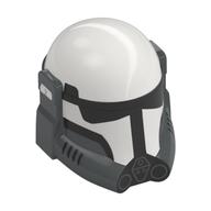 Visuel indicatif Rebrickable de Casque, Commando impérial avec motif de section inférieure gris bleuâtre foncé, motif imprimé Visière noire (Helmet, Imperial Commando with Dark Bluish Gray Lower Section Pattern, Black Visor Print)
