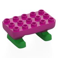 Pieds motif vert vif avec 3 x 5 plaque (Feet Bright Green Pattern with 3 x 5 Plate)