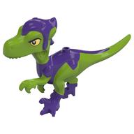 Visuel indicatif Rebrickable de Animal, Dinosaure, Vert Gobelin-Raptor avec des jambes violet foncé, Chapeau, Jaune Yeux imprimé (Animal, Dinosaur, Green Goblin-Raptor with Dark Purple Legs, Hat, Yellow Eyes Print)